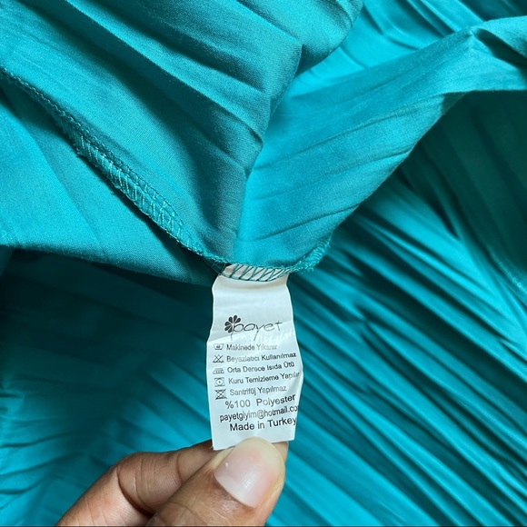 Payet Sequin Cardigan Turquoise Size 4 - Picture 8 of 10